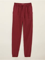FatFace Lyme Burgundy Red Cuffed Joggers - Image 6 of 6