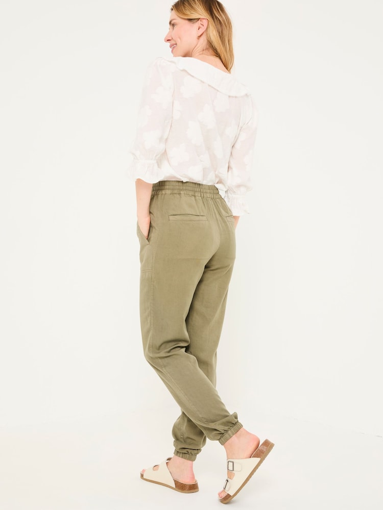 FatFace Lyme Khaki Green Cuffed Joggers - Image 2 of 6