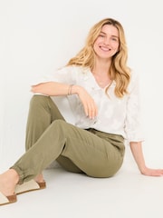 FatFace Lyme Khaki Green Cuffed Joggers - Image 4 of 6