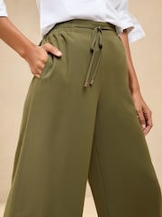 Lipsy Khaki Green Relaxed Wide Leg Trousers - Image 3 of 4