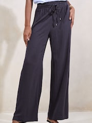 Lipsy Navy Wide Leg Trousers - Image 1 of 4