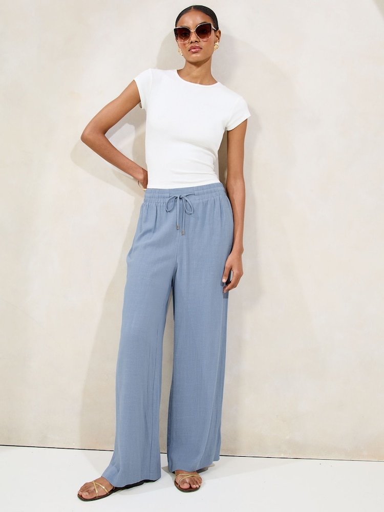 Lipsy Blue Wide Leg Trousers - Image 2 of 4