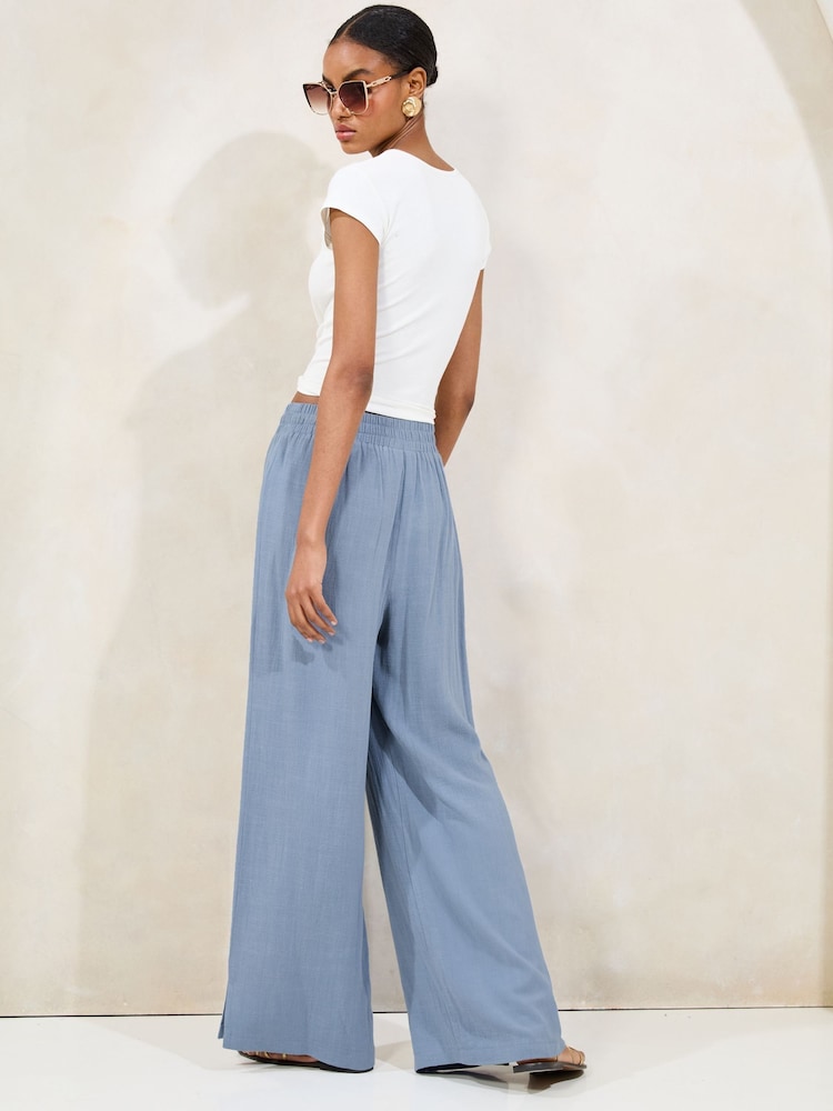 Lipsy Blue Wide Leg Trousers - Image 4 of 4 Lipsy Blue Wide Leg Trousers - Image 4 of 4