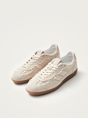 Alohas Cream Crochet Leather Trainers - Image 1 of 6