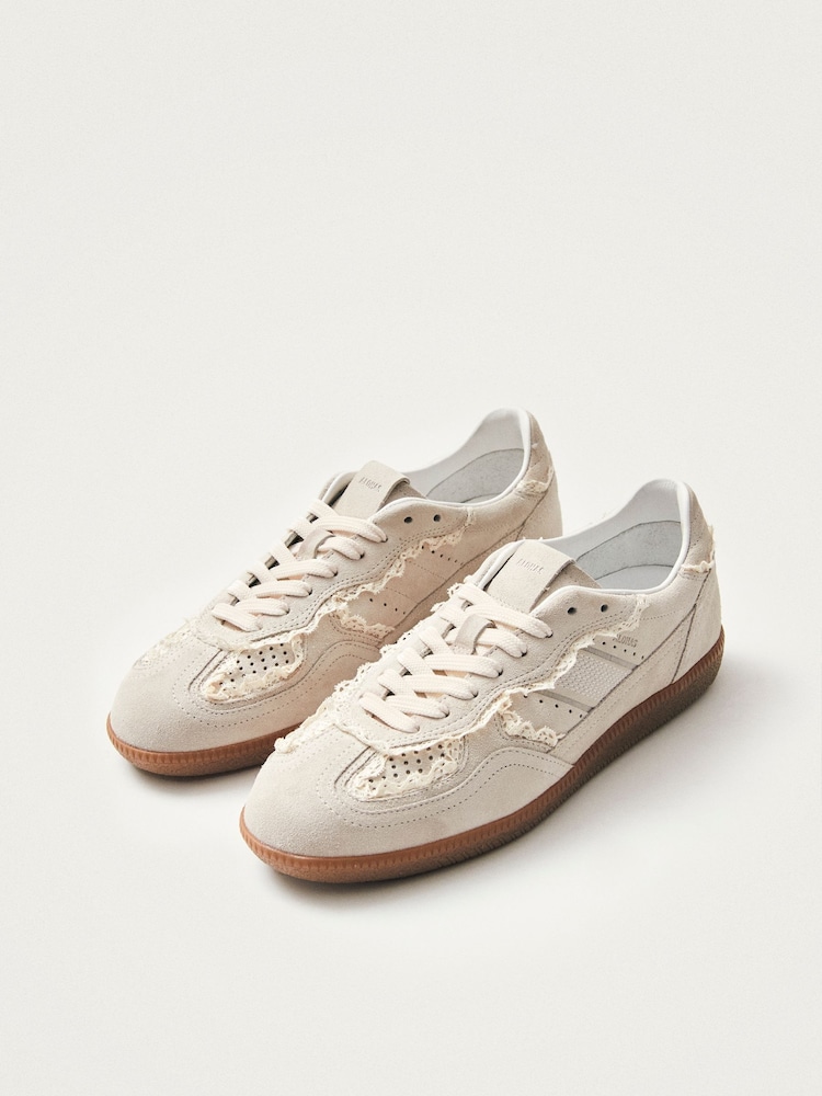Alohas Cream Crochet Leather Trainers - Image 1 of 6