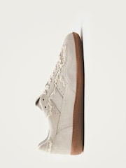 Alohas Cream Crochet Leather Trainers - Image 3 of 6