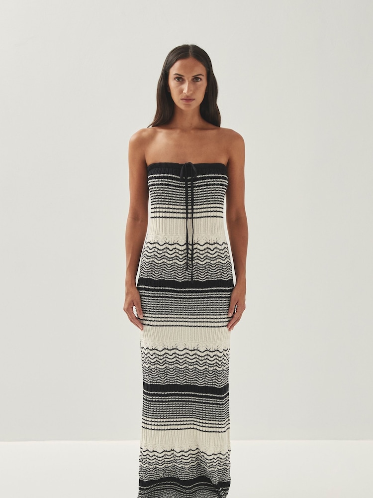 Alohas White/Black Olenka Knit Dress - Image 1 of 5