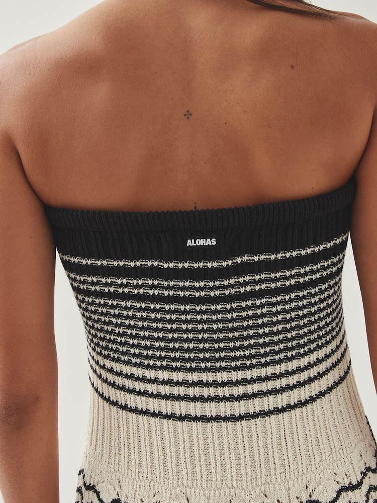 Alohas White/Black Olenka Knit Dress - Image 5 of 5