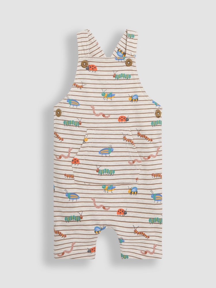 JoJo Maman Bébé Natural Bug Print Dungarees & T-Shirts Set 2 Piece - Image 2 of 6