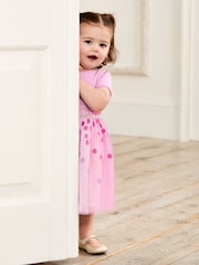 JoJo Maman Bébé Lilac Purple Unicorn Appliqué Tulle Party Dress - Image 3 of 7