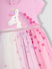JoJo Maman Bébé Lilac Purple Unicorn Appliqué Tulle Party Dress - Image 7 of 7