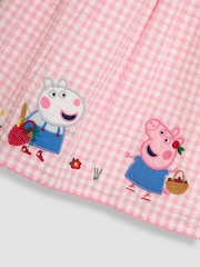 Jojo Maman Bébé Pink Peppa Pig Applique Gingham Cross Back Dress - Image 7 of 7