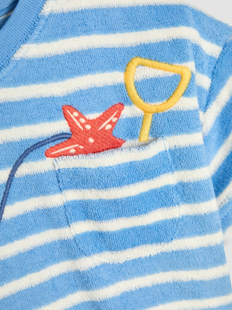 JoJo Maman Bébé Blue 2-Piece Crab Textured T-Shirt & Shorts Set - Image 6 of 6