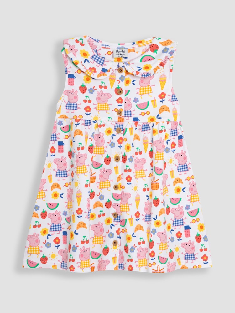 JoJo Maman Bébé Pink Peppa Pig Button Through Dress - Image 1 of 3