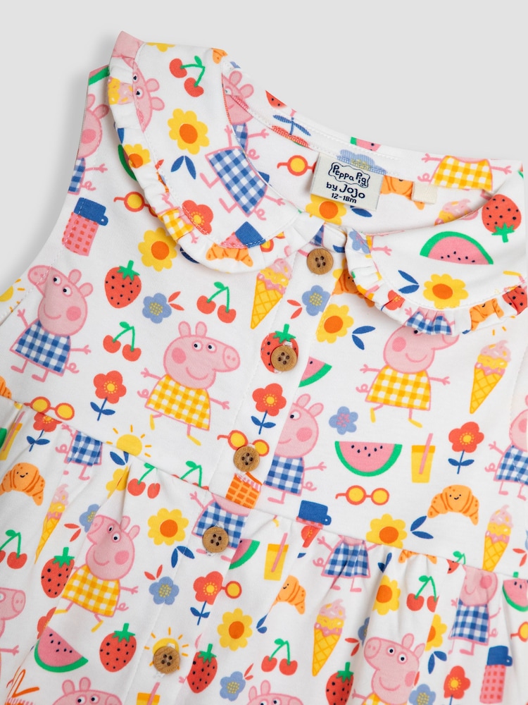 JoJo Maman Bébé Pink Peppa Pig Button Through Dress - Image 3 of 3