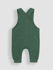 JoJo Maman Bébé Khaki Tractor 2-Piece Appliqué Dungarees & T-Shirt Set - Image 4 of 6