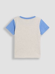 JoJo Maman Bébé Blue Dino Scene Appliqué T-Shirt & Shorts Set 2 Piece - Image 3 of 6