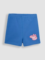 JoJo Maman Bébé Pink Stripe 2-Piece Peppa Pig Appliqué T-Shirt & Shorts Set - Image 4 of 5