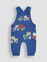 JoJo Maman Bébé Denim Tractor 2-Piece Appliqué Dungarees & T-Shirt Set - Image 2 of 7