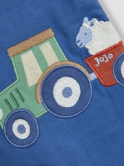 JoJo Maman Bébé Denim Tractor 2-Piece Appliqué Dungarees & T-Shirt Set - Image 7 of 7