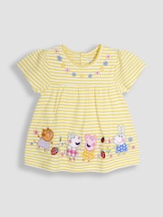JoJo Maman Bébé 100% Cotton 2-Piece Peppa Pig Embroidered Top & Chambray Shorts Set - Image 2 of 6
