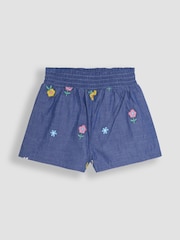 JoJo Maman Bébé 100% Cotton 2-Piece Peppa Pig Embroidered Top & Chambray Shorts Set - Image 5 of 6