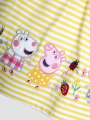 JoJo Maman Bébé 100% Cotton 2-Piece Peppa Pig Embroidered Top & Chambray Shorts Set - Image 6 of 6