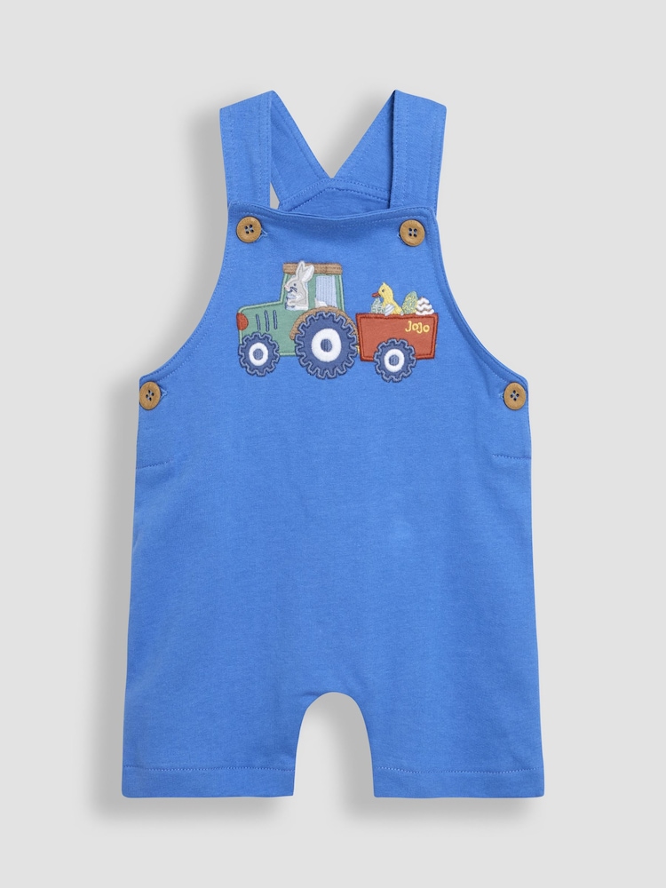 JoJo Maman Bébé Blue 2-Piece Appliqué Dungarees & T-Shirt Set - Image 2 of 6