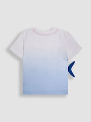JoJo Maman Bébé Blue Shark 2 Piece Appliqué 100% Cotton T-Shirt & Short Set - Image 3 of 6