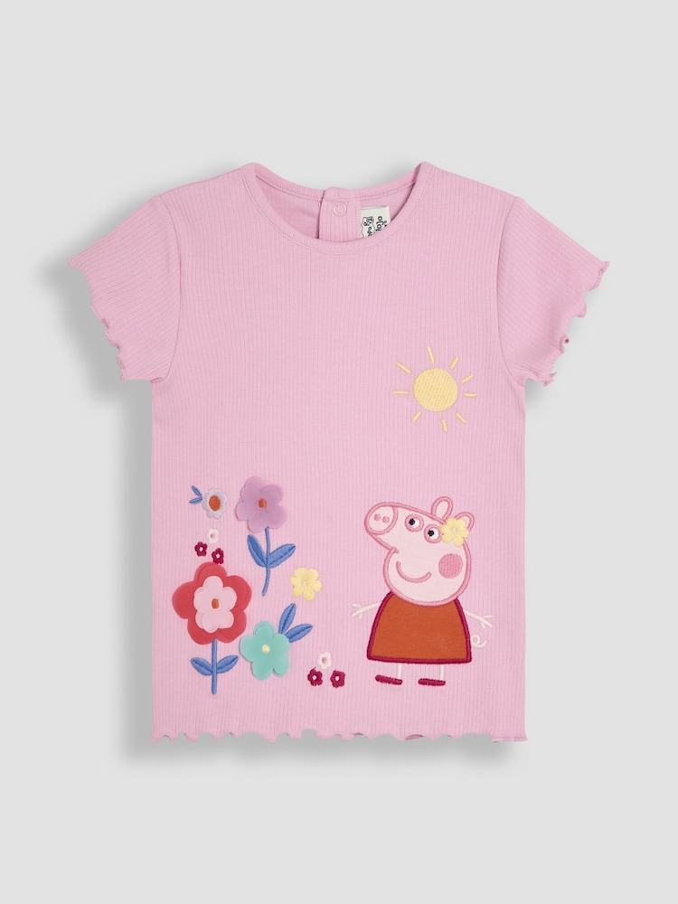 JoJo Maman Bébé Pink 2-Piece Peppa Pig T- Shirt & Flared Leggings Set - Image 2 of 7