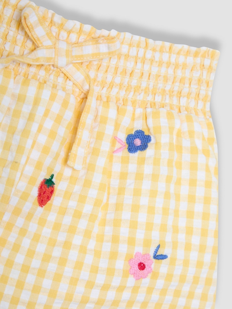 JoJo Maman Bébé Yellow 2-Piece Peppa Pig Woven Top & Shorts Set - Image 10 of 10
