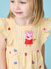 JoJo Maman Bébé Yellow 2-Piece Peppa Pig Woven Top & Shorts Set - Image 3 of 10