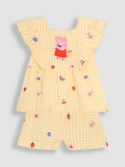 JoJo Maman Bébé Yellow 2-Piece Peppa Pig Woven Top & Shorts Set - Image 4 of 10
