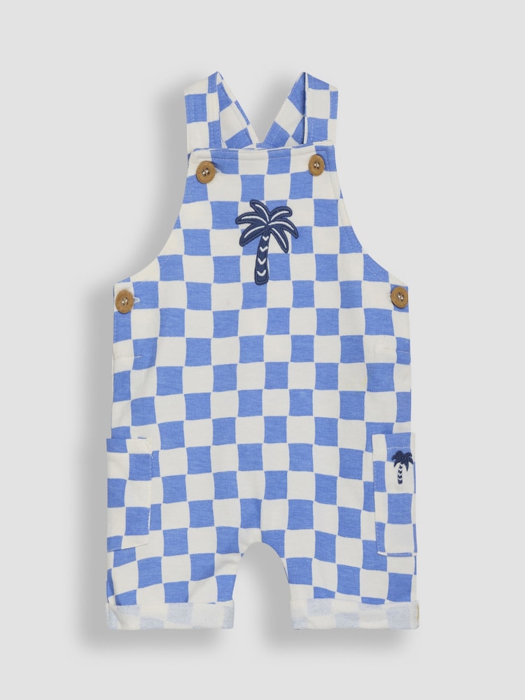 JoJo Maman Bébé Blue 2-Piece Checkerboard Dungarees & T-Shirt Set - Image 2 of 6 JoJo Maman Bébé Blue 2-Piece Checkerboard Dungarees & T-Shirt Set - Image 2 of 6