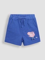 JoJo Maman Bébé Blue 2 Piece Peppa Pig Appliqué 100% Cotton T-Shirt & Shorts Set - Image 4 of 7