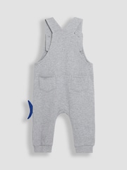 JoJo Maman Bébé Grey Shark 2-Piece Appliqué Dungarees & T-Shirt Set - Image 3 of 7