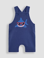 JoJo Maman Bébé Indigo Shark 2-Piece Appliqué Dungarees & T-Shirt Set - Image 3 of 9
