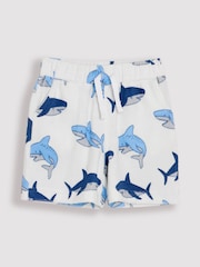JoJo Maman Bébé Ecru 2-Piece Shark Textured Shirt & Shorts Set - Image 4 of 6