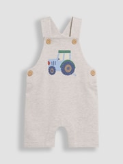 JoJo Maman Bébé Natural Tractor 2-Piece Appliqué Dungarees & T-Shirt Set - Image 2 of 6