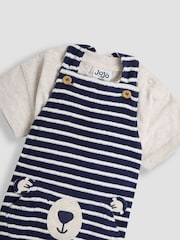 JoJo Maman Bébé Blue Bear Appliqué Dungarees and T-Shirts Set 2 Piece - Image 6 of 6