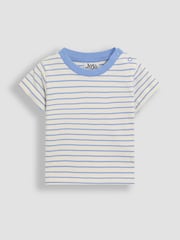 JoJo Maman Bébé Blue Boat 2-Piece Appliqué Dungarees & T-Shirt Set - Image 3 of 7