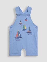 JoJo Maman Bébé Blue Boat 2-Piece Appliqué Dungarees & T-Shirt Set - Image 5 of 7