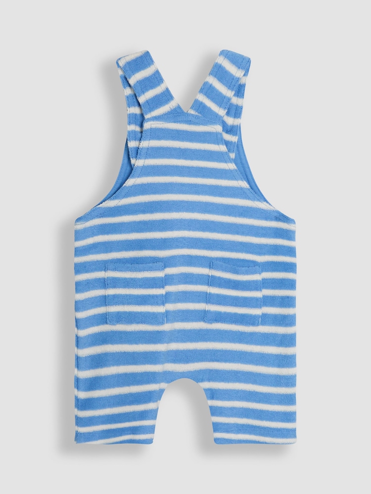 JoJo Maman Bébé Blue Crab 2-Piece Appliqué Dungarees & T-Shirt Set - Image 3 of 8