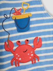 JoJo Maman Bébé Blue Crab 2-Piece Appliqué Dungarees & T-Shirt Set - Image 7 of 8