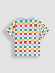 JoJo Maman Bébé Multi Construction Appliqué Checkerboard T-Shirt - Image 2 of 3