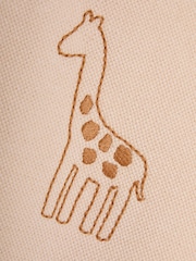 JoJo Maman Bébé Stone Giraffe Embroidered Dungarees & T-Shirt Set - Image 3 of 7