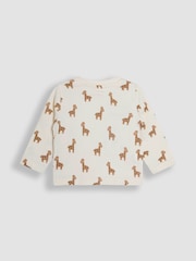 JoJo Maman Bébé Stone Giraffe Embroidered Dungarees & T-Shirt Set - Image 5 of 7
