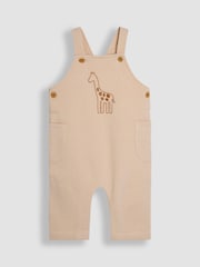 JoJo Maman Bébé Stone Giraffe Embroidered Dungarees & T-Shirt Set - Image 6 of 7