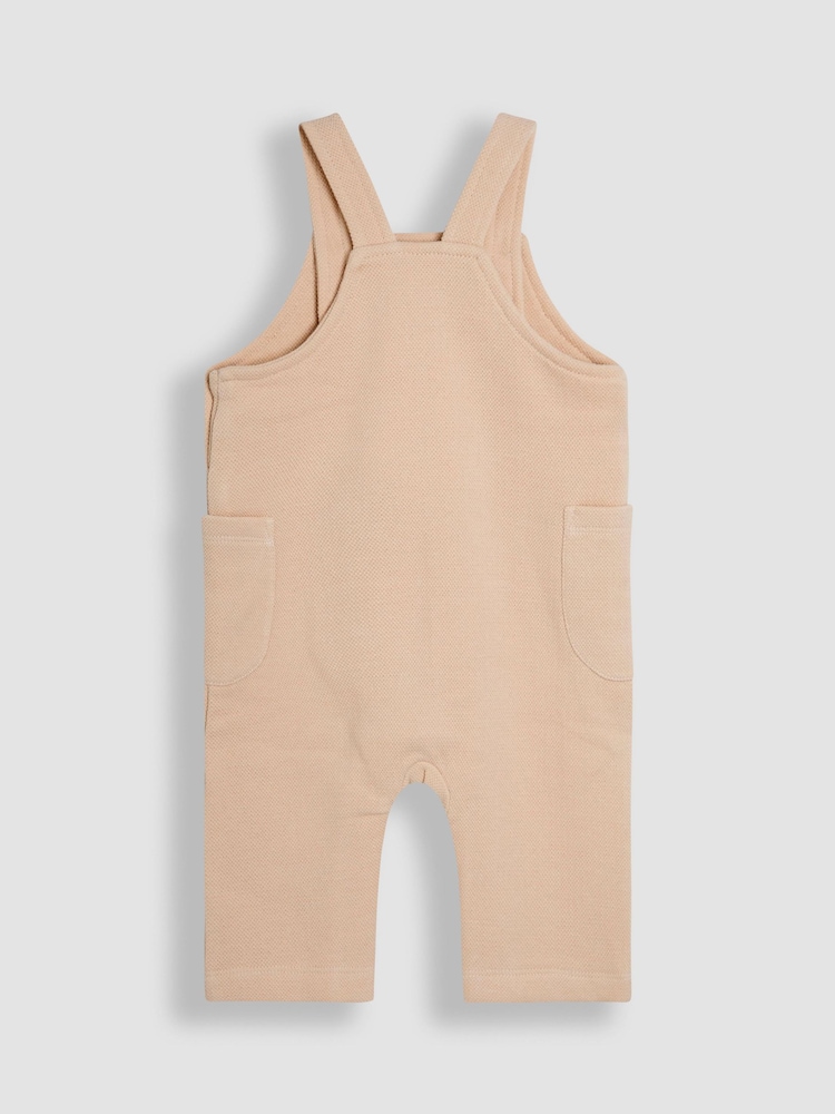 JoJo Maman Bébé Stone Giraffe Embroidered Dungarees & T-Shirt Set - Image 7 of 7