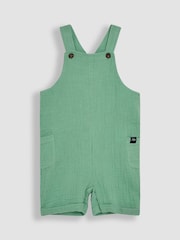 JoJo Maman Bébé Green 2-Piece Cheesecloth Dungarees & Bodysuit Set - Image 2 of 7
